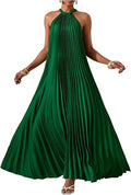 Women's Summer Long Maxi Dress Wedding Guest Party Vacation Dress | Sleeveless Pleated Long Flowy Beach Dress