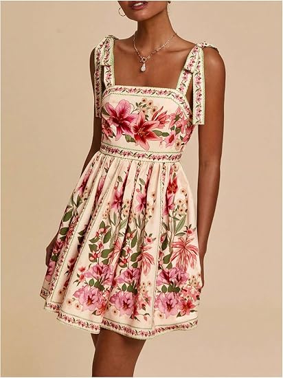 Boho Dresses for Women Tropical Summer Dresses Mini Dress Sundress | Floral