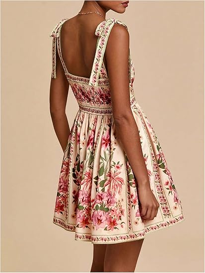 Boho Dresses for Women Tropical Summer Dresses Mini Dress Sundress | Floral